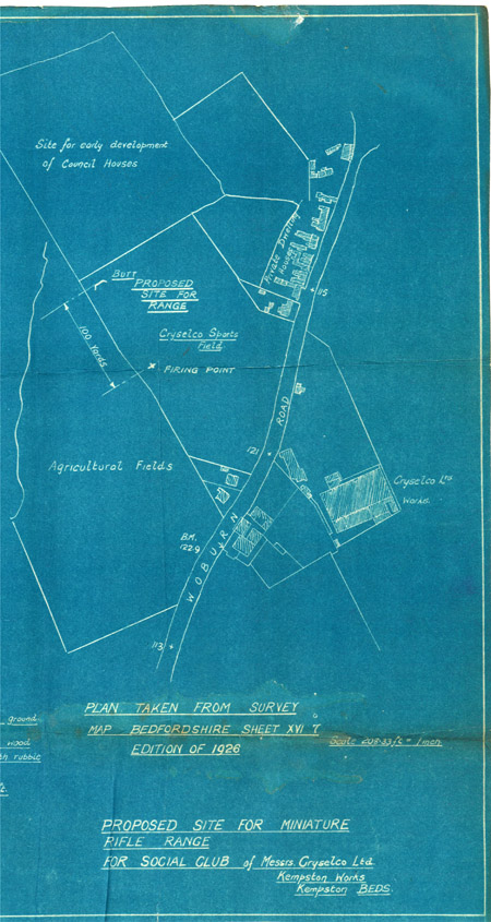 Plan for Rifle Range at Cryselco in Kempston